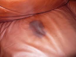 juice stained leather sofa