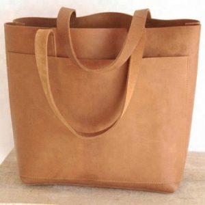 Camel Leather Tote Bag