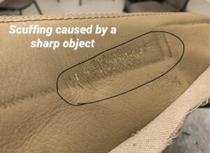 Scuffing Caused By Sharp Object